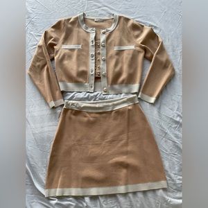 Aritzia 3 Piece Cardigan Skirt Set